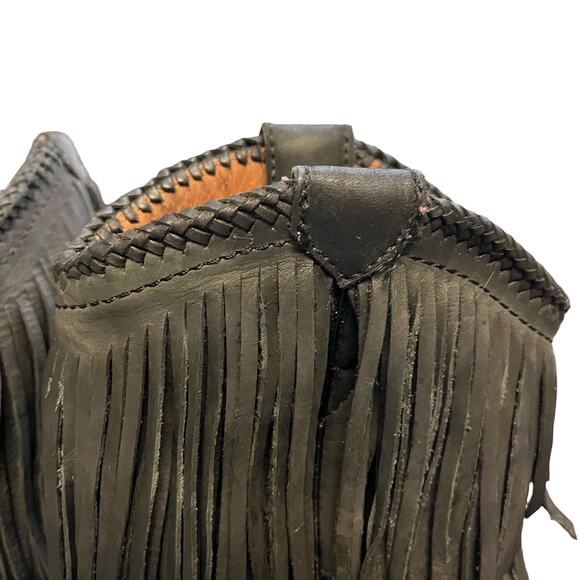 Redneck Riviera Black Fringe Cowgirl Boots Size 8 - Picture 5 of 7